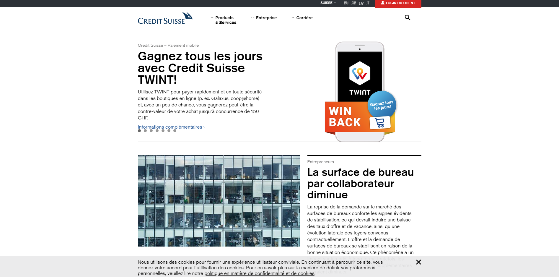 Credit Suisse - website preview