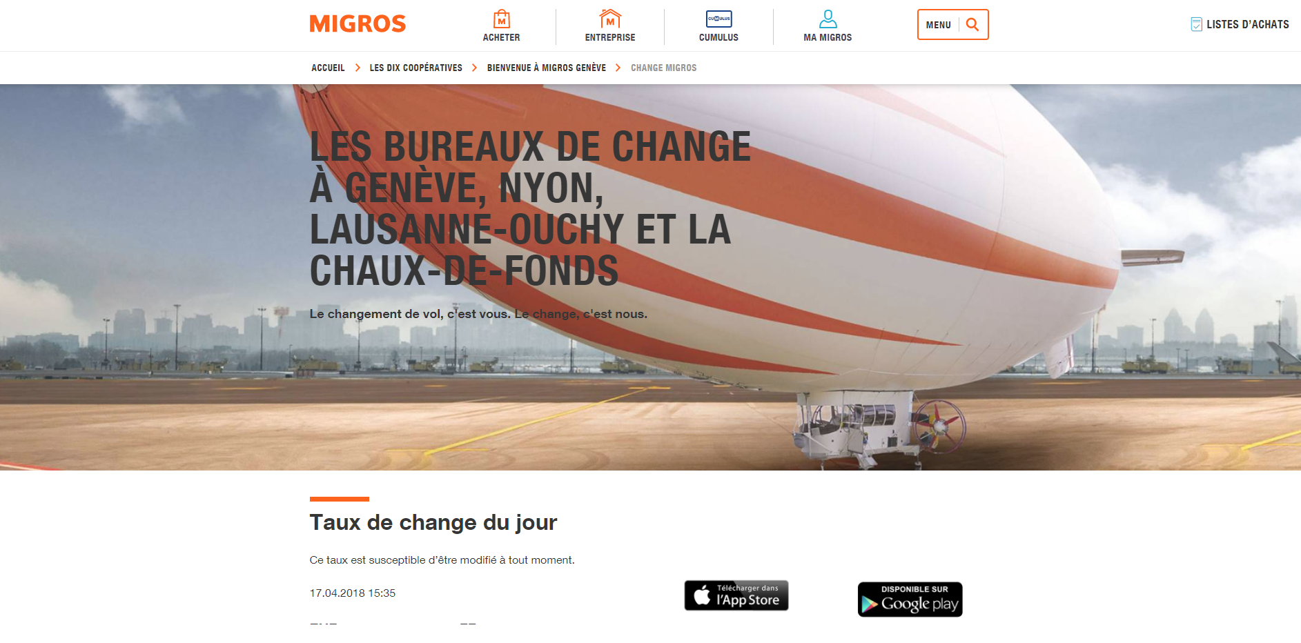 Change Migros - website preview