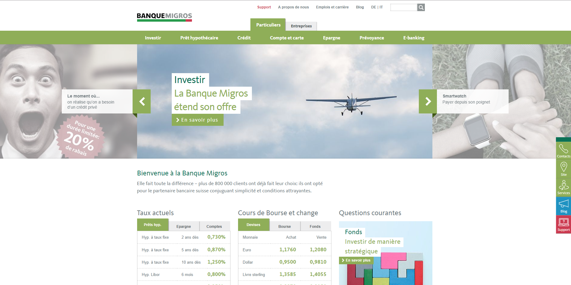 Banque Migros - website preview